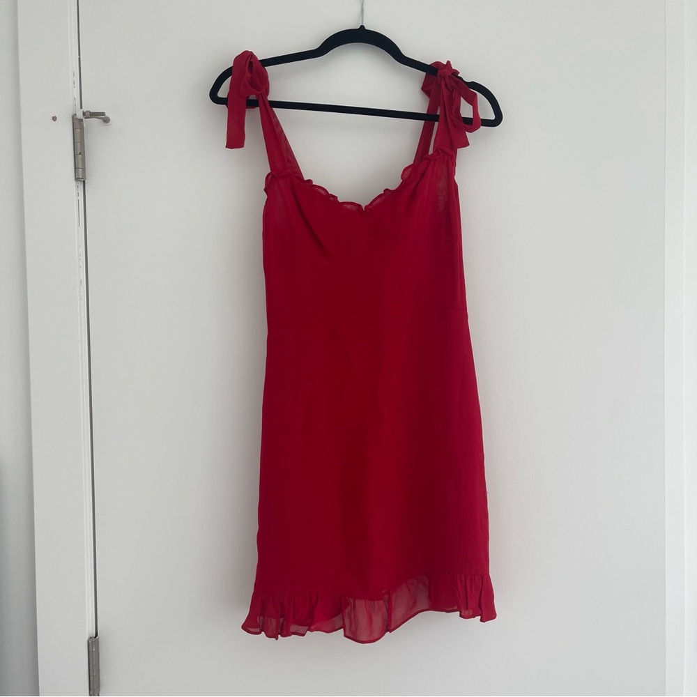 Reformation Christine Mini Dress Red - Picture 2 of 11